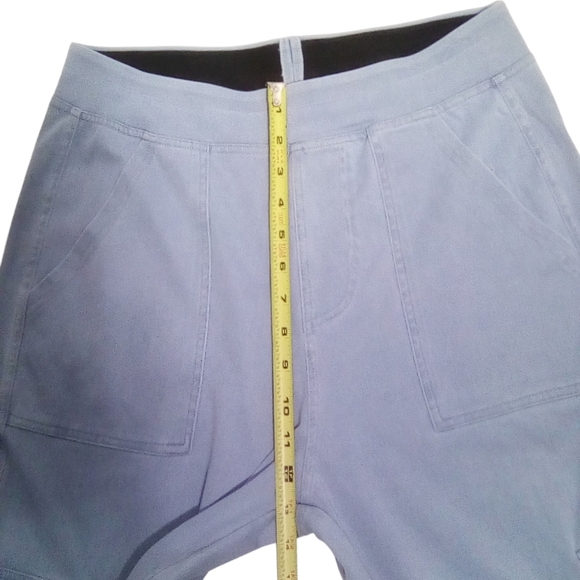 Halara Magic Mid Rise Straight Leg Stretchy Knit Cargo Jeans Light Blue L - Picture 8 of 11